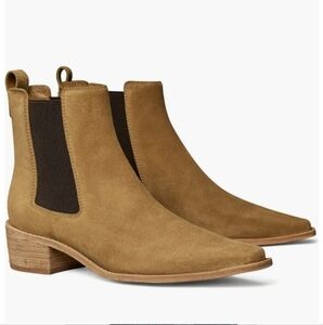 NWOT Tory Burch Leather Suede Chelsea Ankle Boots Alce